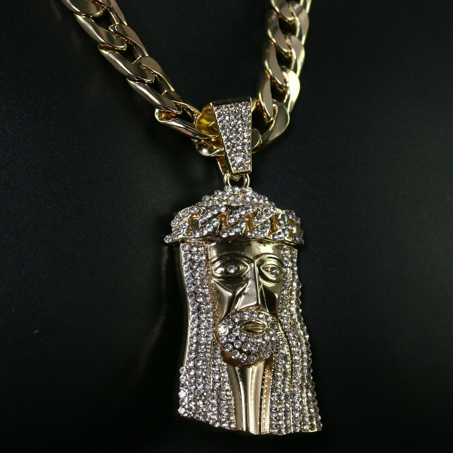 Flat Cuban Crown Jesus piece