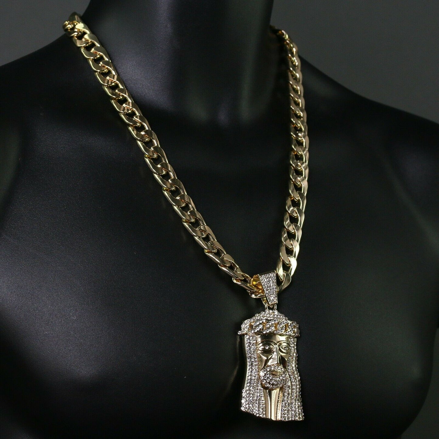 Flat Cuban Crown Jesus piece