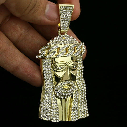 Flat Cuban Crown Jesus piece
